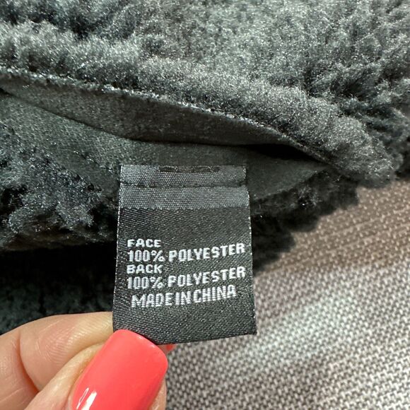 Faux Suede Jacket Womens Large Black Fleece Arms and Lining‎ Snap Up Cropped New - Picture 8 of 13